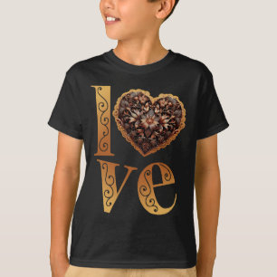Love word with romantic filigree pink heart T-Shirt