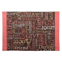 Love Words Brown & Pink Placemat