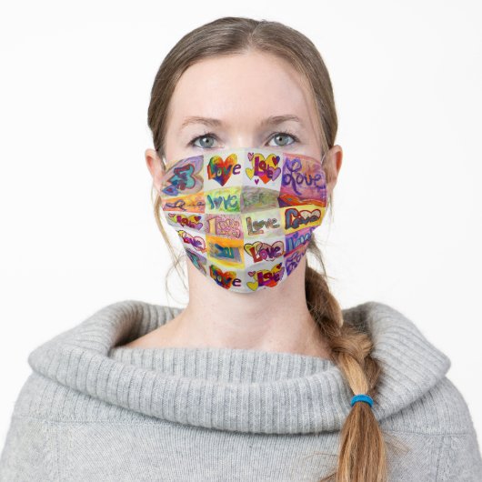 Love Words Inspirational Art Custom Face Masks (Worn)