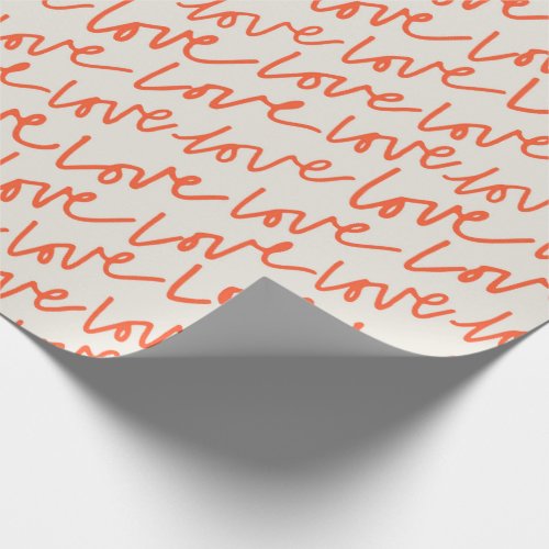 Love Words Typography _ Red _ Valentines Day Wrapping Paper