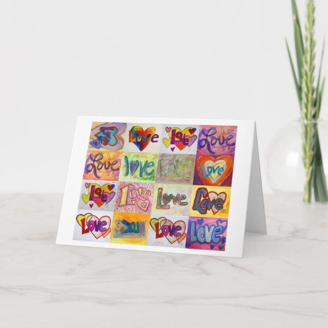 Love Words XOXO Art Greeting Card or Note Cards (Front)