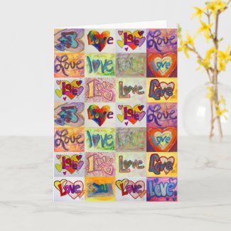 Love Words XOXO Art Greeting Card or Note Cards