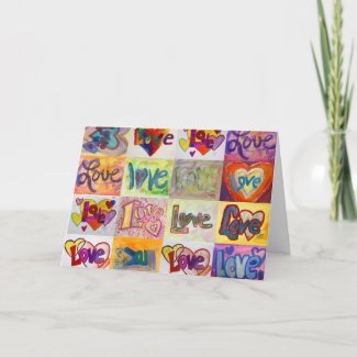 Love Words XOXO Art Greeting Card or Note Cards