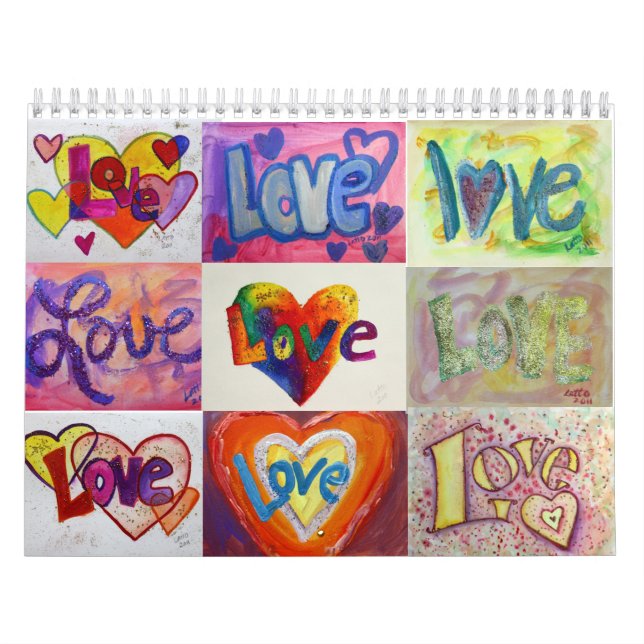 Love Words XOXO Art Paintings Calendar (Cover)
