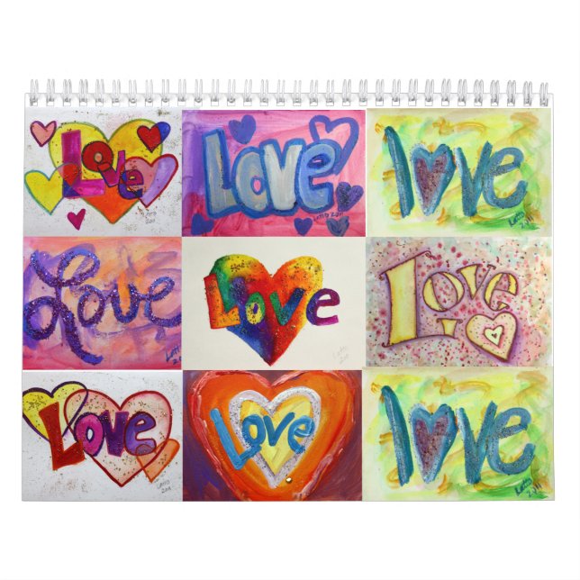 Love Words XOXO Art Paintings Calendar (Cover)