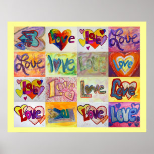 Love Words XOXO Artwork Paintings Poster Art Print