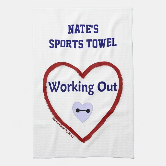 Love Working Out - Sports Towel (Personalize) (Vertical)