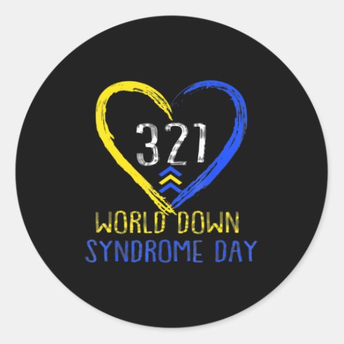 Love World Down Syndrome Awareness Day Love  Classic Round Sticker