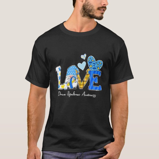 LOVE World Down Syndrome Day Awareness Leopard Gno T-Shirt (Front)