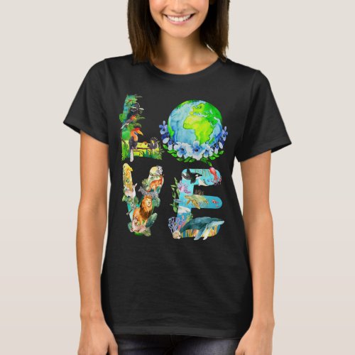 Love World Earth Day 2022 Planet Environmental Ani T_Shirt