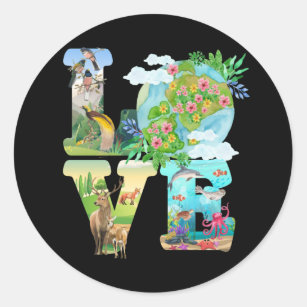 Love World Earth Day 2022 Planet Environmental Classic Round Sticker