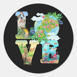 Love World Earth Day 2022 Planet Environmental Classic Round Sticker