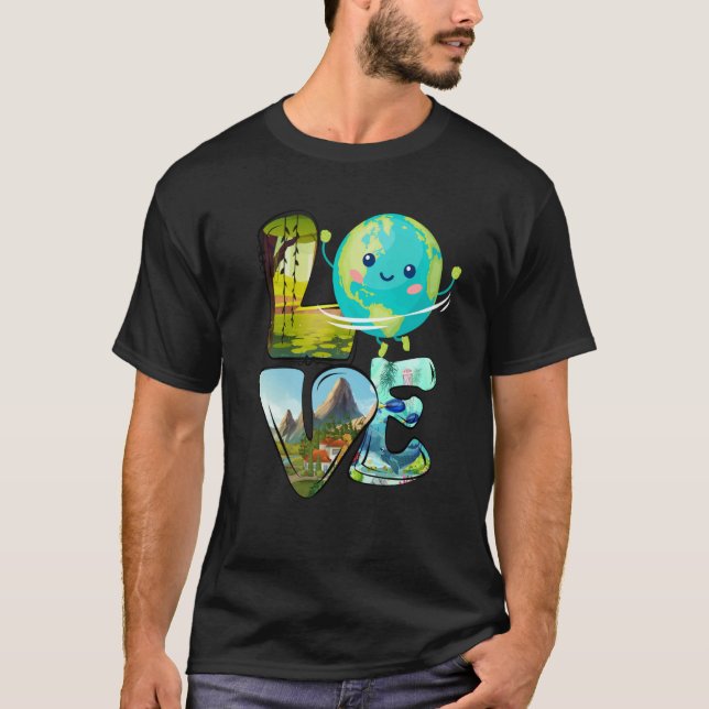 Love World Earth Day 2023 Planet Environmental Ani T-Shirt (Front)
