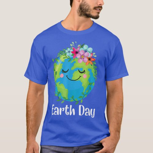 Love World Earth Day Planet Environmental Flowers  T_Shirt