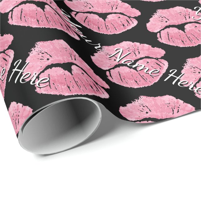 Love Wrapping Paper Kisses Personalized Gift Paper (Roll Corner)