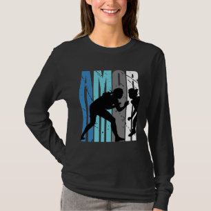 Love Wrestling Motivating Amor Text Words In Retro T-Shirt