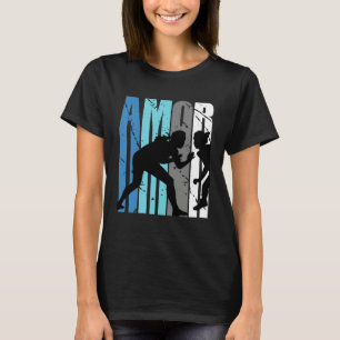 Love Wrestling Motivating Amor Text Words In Retro T-Shirt