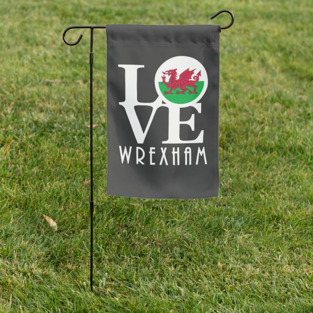 LOVE Wrexham Wales  House Flag (In SItu)