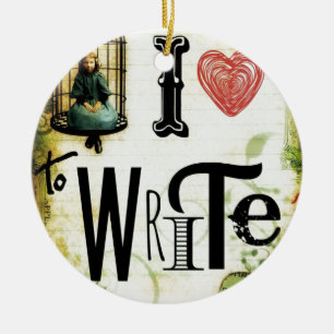 Love Writing Ceramic Ornament