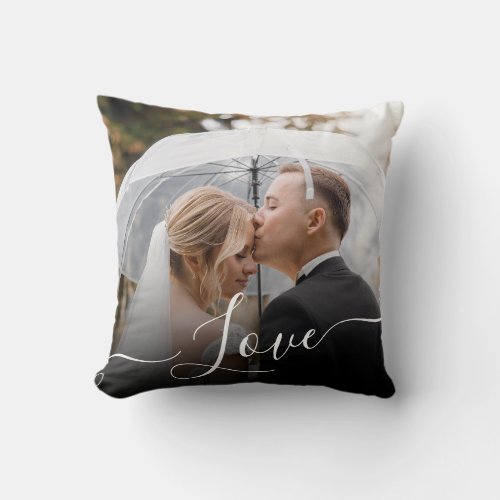 LOVE Writing Custom Photo Throw Pillow