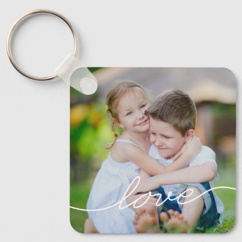 Love Writing Personalized Photo Keychain