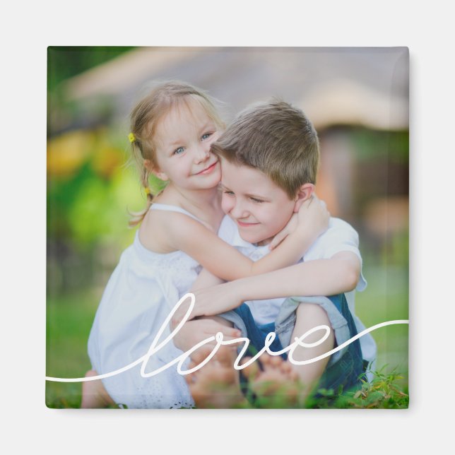 LOVE Writing Personalized Photo Magnet (Front)