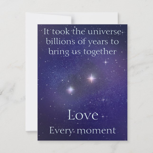 Love Written in the Stars Custom Sentimental Words Note Card (Front)