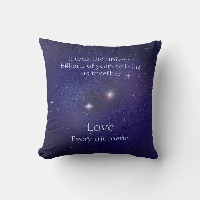 Love Written in the Stars Custom Sentimental Words Throw Pillow (Front)