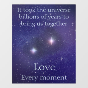 Love Written in the Stars Custom Sentimental Words Wall Decal