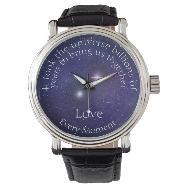 Love Written in the Stars Custom Sentimental Words Watch (Front)