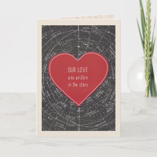 Love Written in the Stars Valentine's Day Holiday Card (Front)
