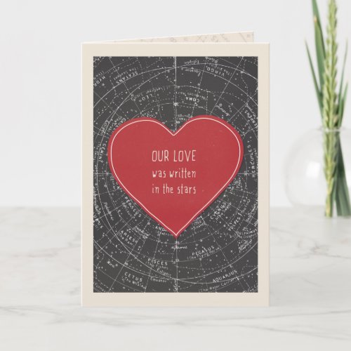 Love Written in the Stars Valentines Day Holiday Card