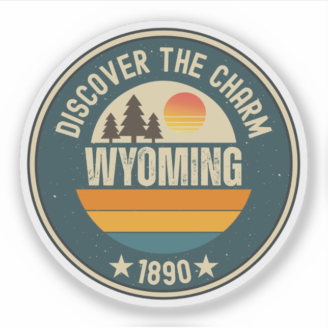Love Wyoming - Cute WY State Souvenir  Sticker (Front)