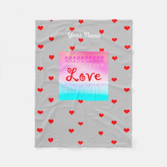 Love xoxo fleece blanket (Front)