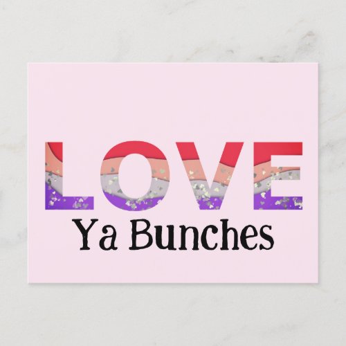 Love Ya Bunches Colorful Hearts Valentine Postcard