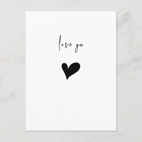 Love Ya Cute Heart Minimalist Postcard