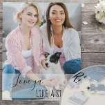 Love ya Like a Sister Custom Photo Jigsaw Puzzle<br><div class="desc">This custom photo jigsaw puzzle is a lovely gift for a best friend or extended family. The photo template is set up ready for you to add your own photo. Your photo will be overlaid with the words "love ya like a sister", in hand lettered and whimsical typograpny on a...</div>
