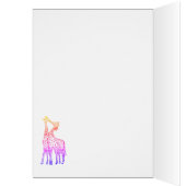 Love Yellow Blue giraffes Postcard (Inside (Left))