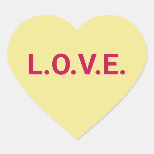 Love yellow cute Valentine's Day conversation Heart Sticker (Front)