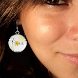 Love Yellow Flower Groovy Hippie Handwriting  Earrings<br><div class="desc">Love with a beautiful yellow flower in a handwritten font to brighten your day.</div>