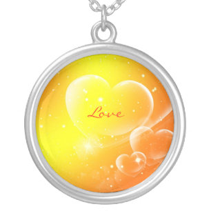 Love; Yellow Hearts Necklace