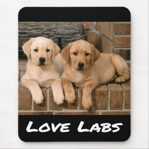 Love Yellow Labrador Retriever Puppy Dog Mouse Pad