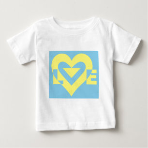 Love Yellow on Blue Baby T-Shirt