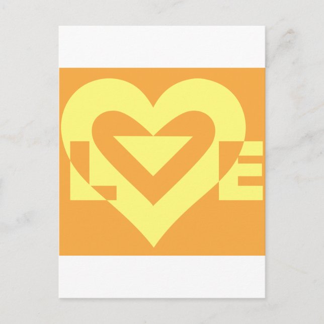 Love Yellow on Orange Postcard (Front)