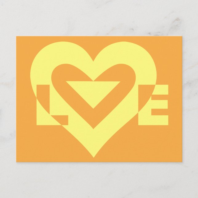 Love Yellow on Orange Postcard (Front)
