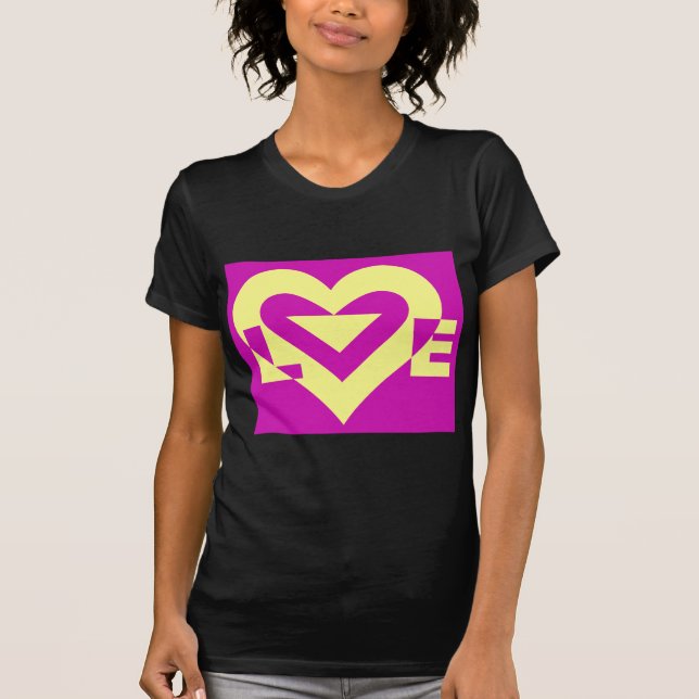 Love Yellow on Purple T-Shirt (Front)