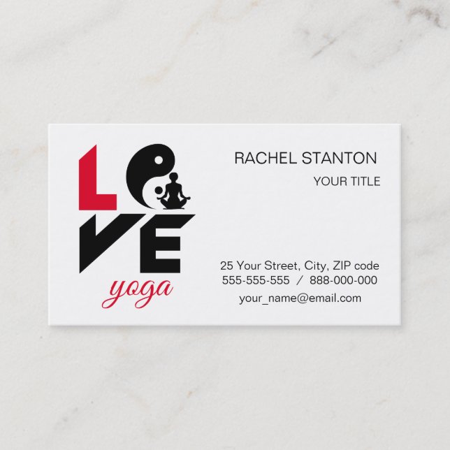 Love yoga business card (Front)
