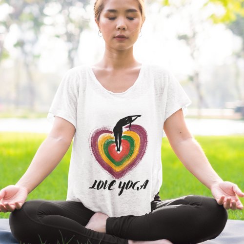 Love Yoga Heart Basic Side_bend t_shirt
