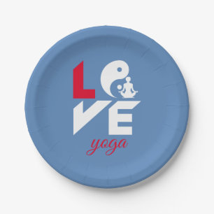 Love yoga paper plates