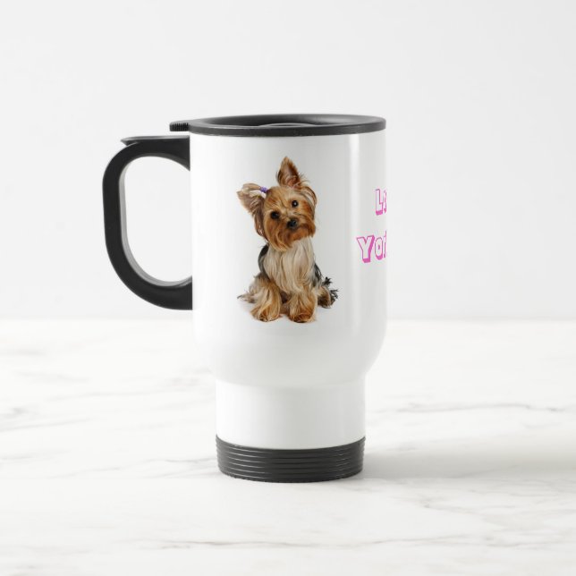 Love Yorkie Yorkshire Terrier Puppy Dog Travel Mug (Left)